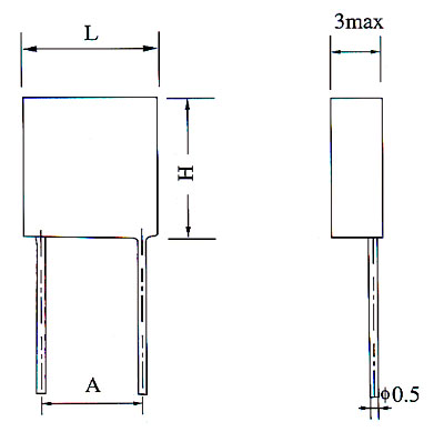 玻璃釉电阻器封装尺寸图