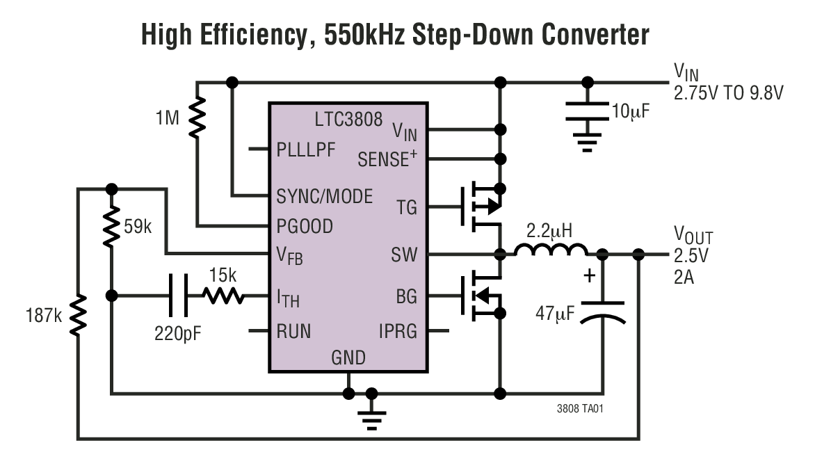 LTC3808Typical Application LTC3808 Typical Application