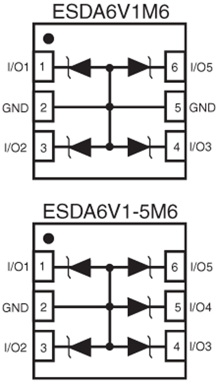ESDA6V1-5M6 功能框图