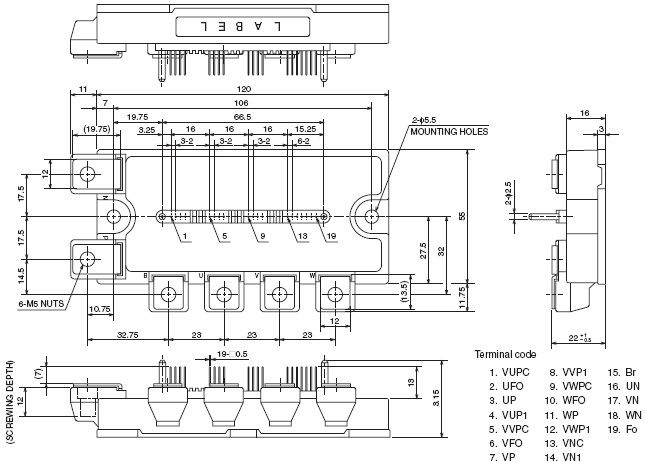 PM100RL1A060 外观尺寸图