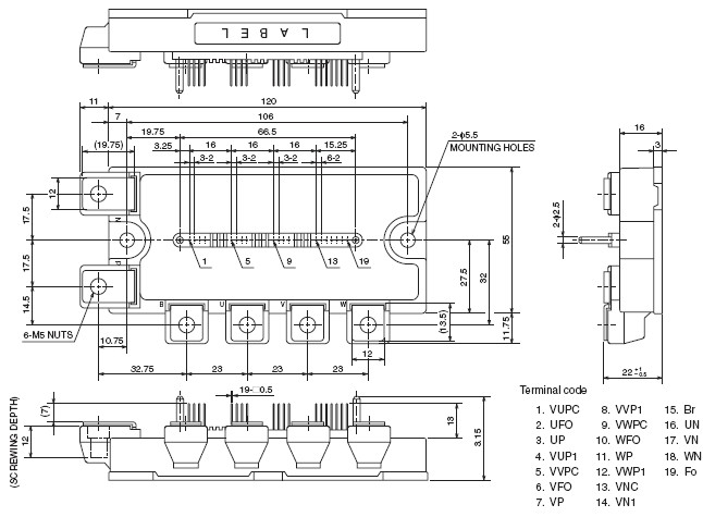 PM150RL1A060 外观尺寸图