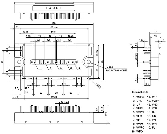 PM150RL1B060 外观尺寸图