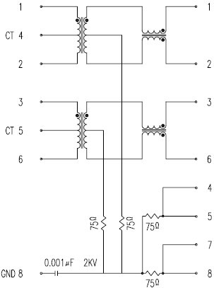 RJ45 网络接口插座内部结构原理图